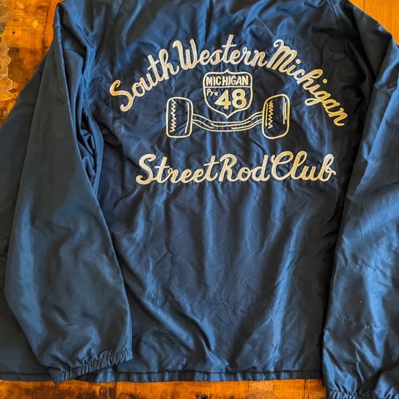 King Louie Street Rod Club vintage nylon customized lined windbreaker L 44-46 - Picture 9 of 14